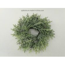 Christmas Pine Wreath Plastic Artificial Plant for Gift and Decoration